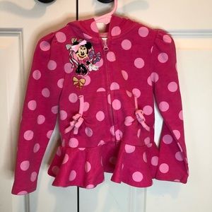 Minnie Mouse pink peplum polka dot hoodie